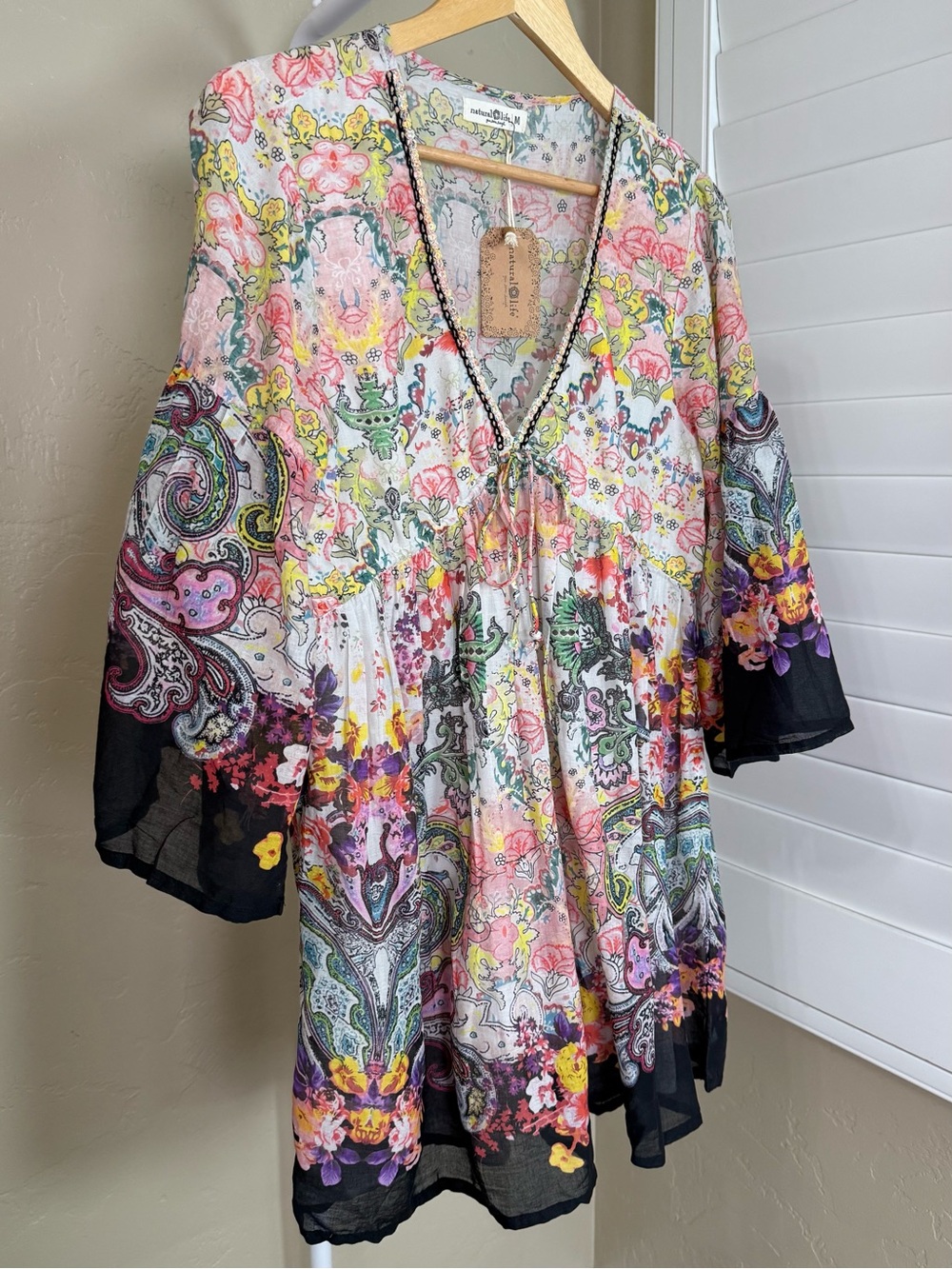 NATURAL LIFE Isabella Pink Floral Paisley Mini Dress Medium NWT - Picture 6 of 12